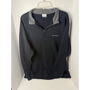 Columbia Black 1/4 Zip Pullover Sweatshirt Collared Long Sleeve Mens XXL